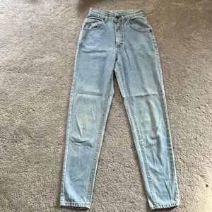 Vintage 80s Lee Jeans Light Wash Straight Leg High Waisted